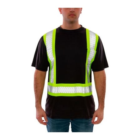 Tingley Short Sleeve Hi-Vis T-Shirt, Class 1, O, snag resistant polyester, Black, XL S74023C.XL